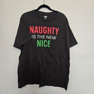 Holiday Time Charcoal Tee with Red and Green Print